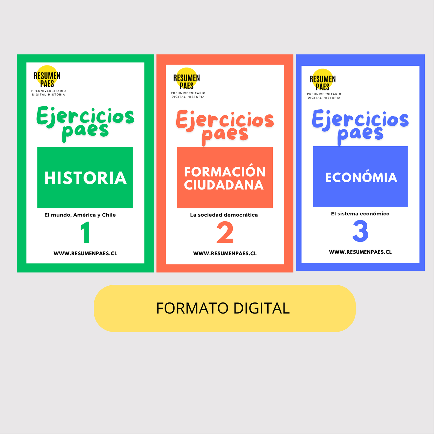 Cuadernillos de ejercicios. Formato digital