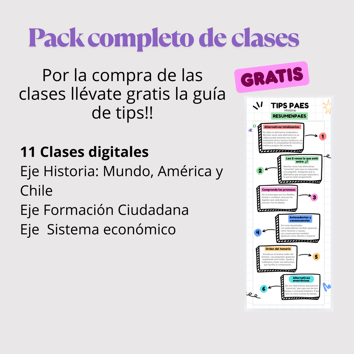 Pack completo de clases (11 clases)
