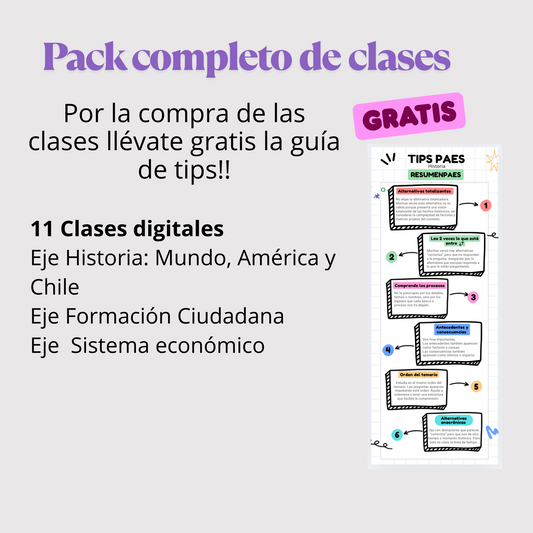 Pack completo de clases (11 clases)